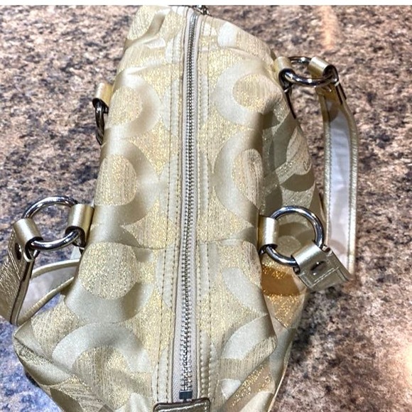 COACH POPPY SATEEN GOLD SATCHEL BAG # G1068-15860 - Picture 6 of 8